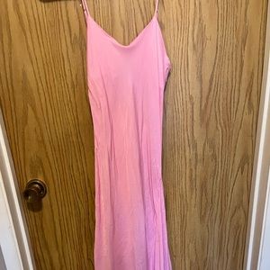 Zara slip satin dress worn for wedding as bridesmaid